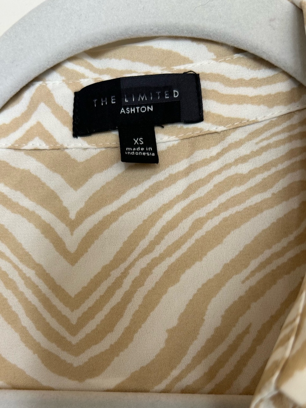 The Limited Beige Zebra-Print Button-Down Shirt - Picture 2 of 4